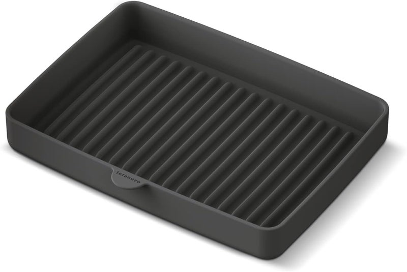 TERANUVO Silicone Oven Tray compatible with BALMUDA The Toaster Oven - safe to use, non toxic, durable, dishwasher safe, heat resistant, silicone liners for air flow and drain oil, non stick (Grey) - Image 1