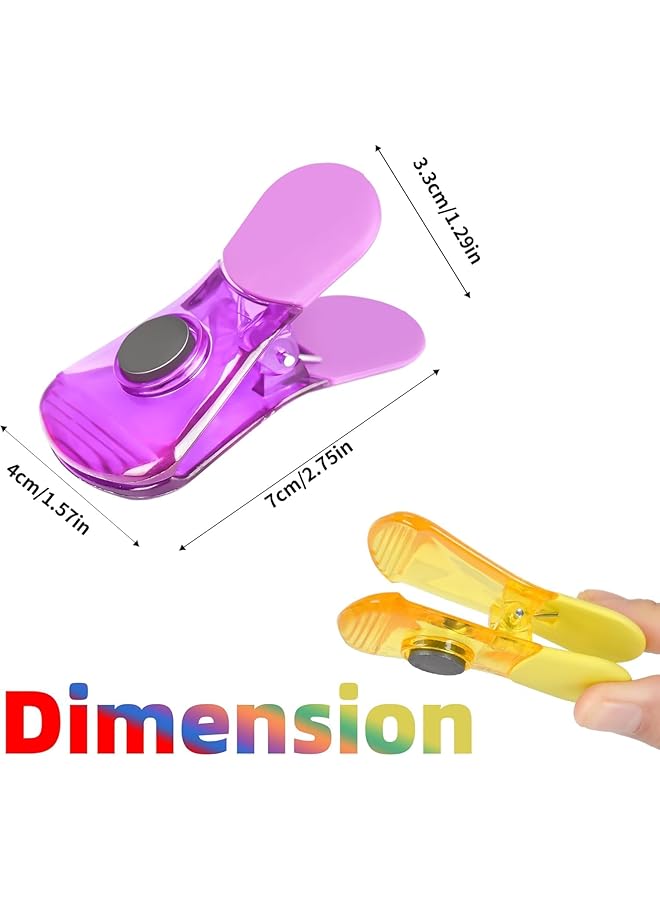 erorex Bag Clips 12 Pack Magnetic Multipurpose Bag Clips Color Refrigerator Magnet Clips Food Sealing Clips ​Plastic Heavy Seal Grip Air Tight Clips For Home Kitchen Storage Random Color - Image 2