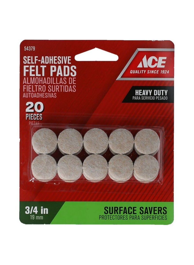 ACE Felt Pad 3-4 Clear Ace 20Pc