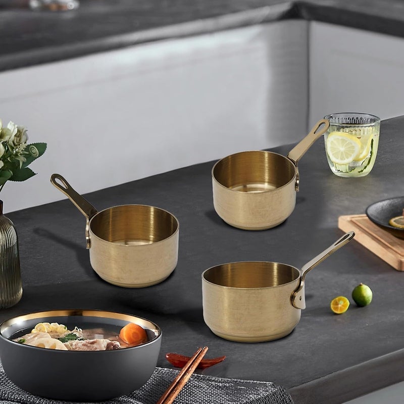 Stainless Steel Saucepan 100ml, Small Kitchen Pots Warming Baby Food, Coffee, Milk, Butter Making Gravy, Non-Stick Cooking Pot for Gas Stove(60ML）) - Image 5