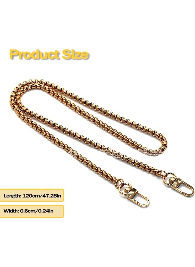 Chain Strap, Golden Metal Bag Chain Shoulder Strap Chain Replacement Twist Links Purse Clutch Bag Wallet Handbag snap Clasp Metal DIY Crossbody Bag  - Image 2