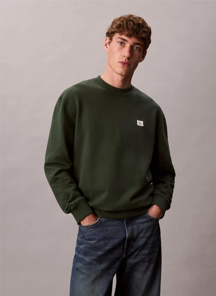 Calvin Klein Jeans Cotton Terry Badge Sweatshirt