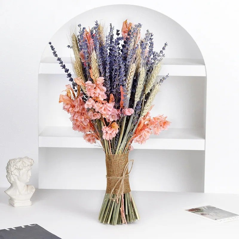 Bluejw Natural Dried Lavender Bouquet - Bulk Preserved Flower Arrangement for Christmas, Easter, Wedding & Home Decor - Real Dried Plants Included - Image 1