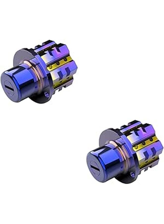 2Pcs Titanium Plated Electric Scooter Motorcycle Key Cover Easy Installation Secure Lock - Image 1