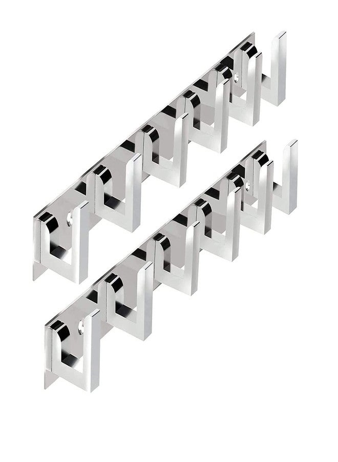 Kitchwell - Premium 6 Pin Metal Bathroom Cloth Hooks Hanger Door Wall Robe Hooks Rail Bar for Hanging Keys,Clothes,Towel, Bathroom Accessories (Pack of 1) - Image 2