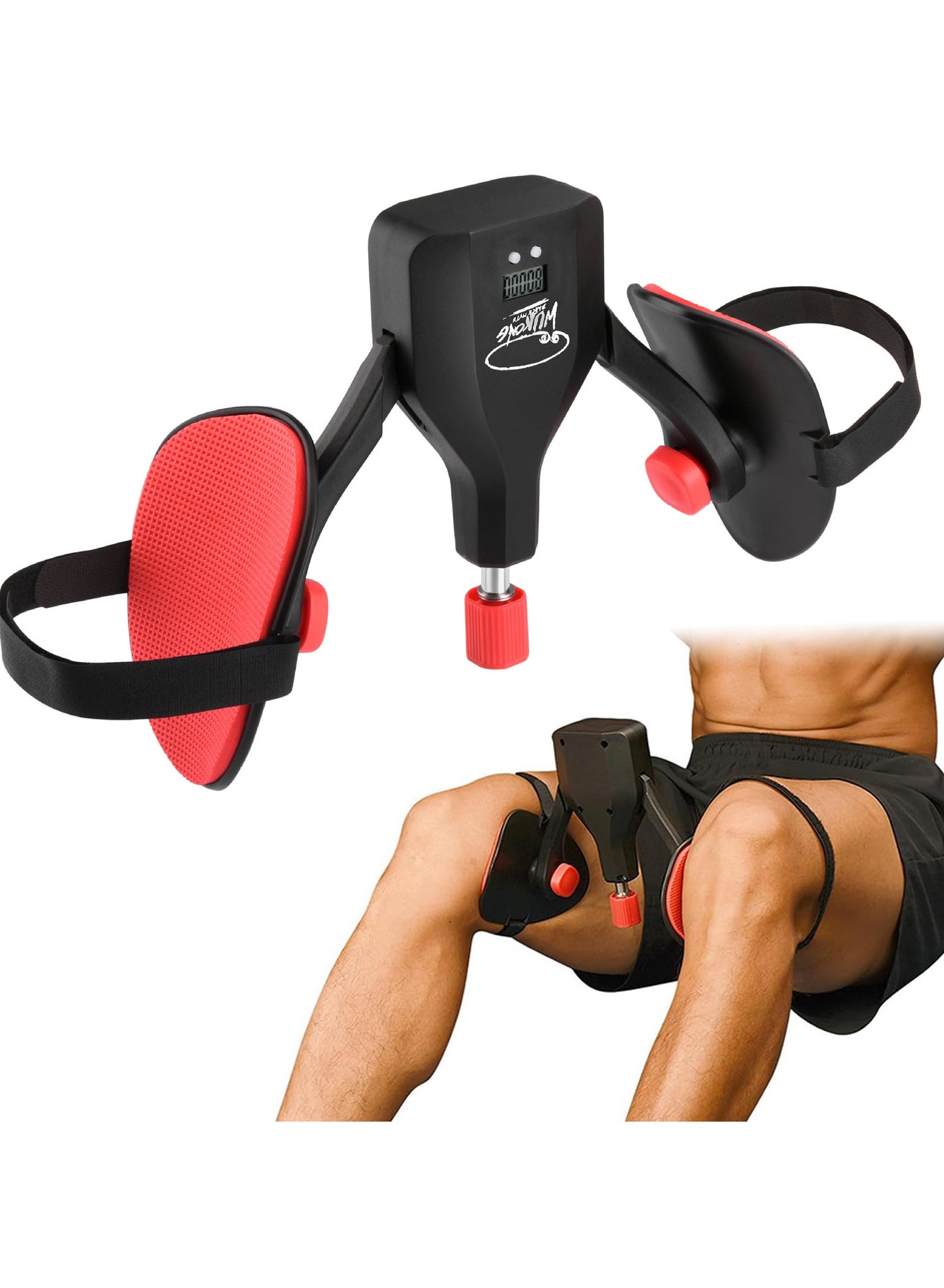 50 KG Adjustable Thigh Master, Leg & Inner Thigh Exercise Equipment with Counter, Kegel Exerciser & Pelvic Floor Trainer, Hip Trainer for Home Workouts, Black Myth