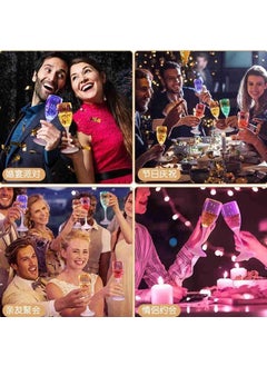 LAVNIK LAVNIK LED Champagne Glasses Set MultiColor Liquid Water Activated Glass for Bars Party Bar Colorful Led Wine Glass MultiColor Water Liquid Activated Flashing Light for Restaurant Party Bar  - Image 2