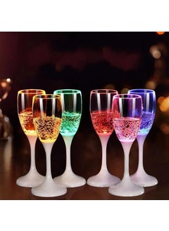 LAVNIK LAVNIK LED Champagne Glasses Set MultiColor Liquid Water Activated Glass for Bars Party Bar Colorful Led Wine Glass MultiColor Water Liquid Activated Flashing Light for Restaurant Party Bar  - Image 5