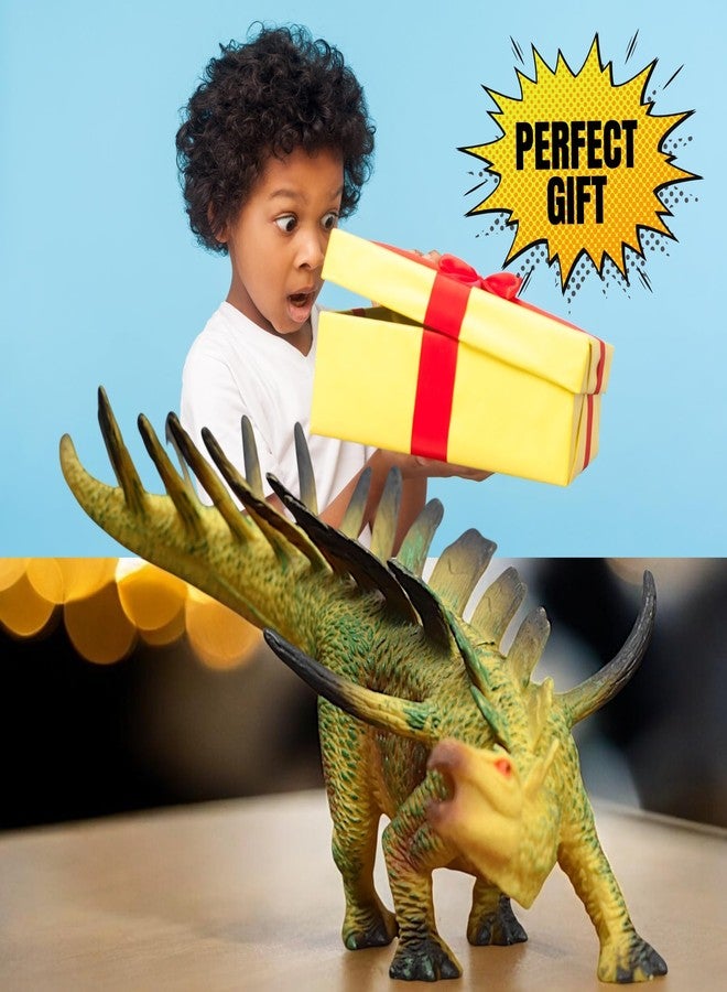 MASIPICKS Dinosaur Action Figures Dragon Park Animal Toys for Kids 3-12 Years Realistic Dinosaur 10 Inch Big Size Education Toy for Boys Girls (Stegosaurus 2) - Image 5