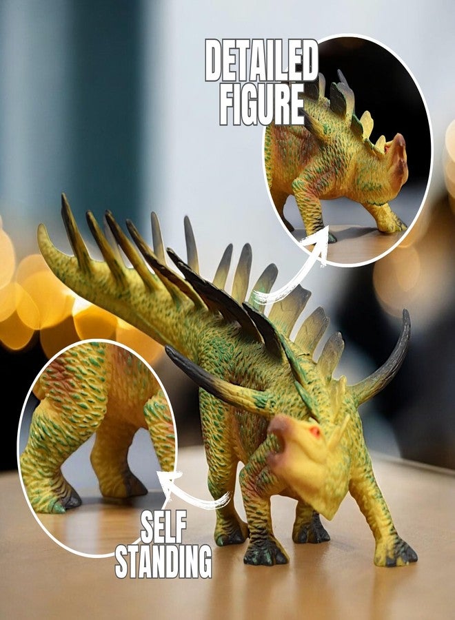 MASIPICKS Dinosaur Action Figures Dragon Park Animal Toys for Kids 3-12 Years Realistic Dinosaur 10 Inch Big Size Education Toy for Boys Girls (Stegosaurus 2) - Image 2
