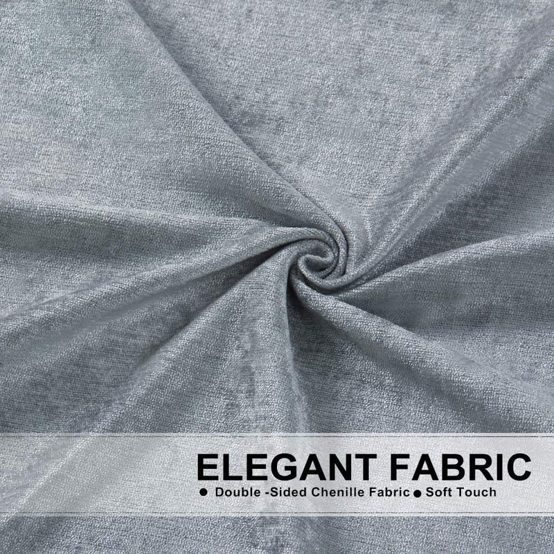 ELKCA DoubleSided Chenille Window Curtains for Living RoomSilver Grey Curtains for Bedroom Grommet TopPack of 2Silver Grey 52 W x 96 L - Image 3