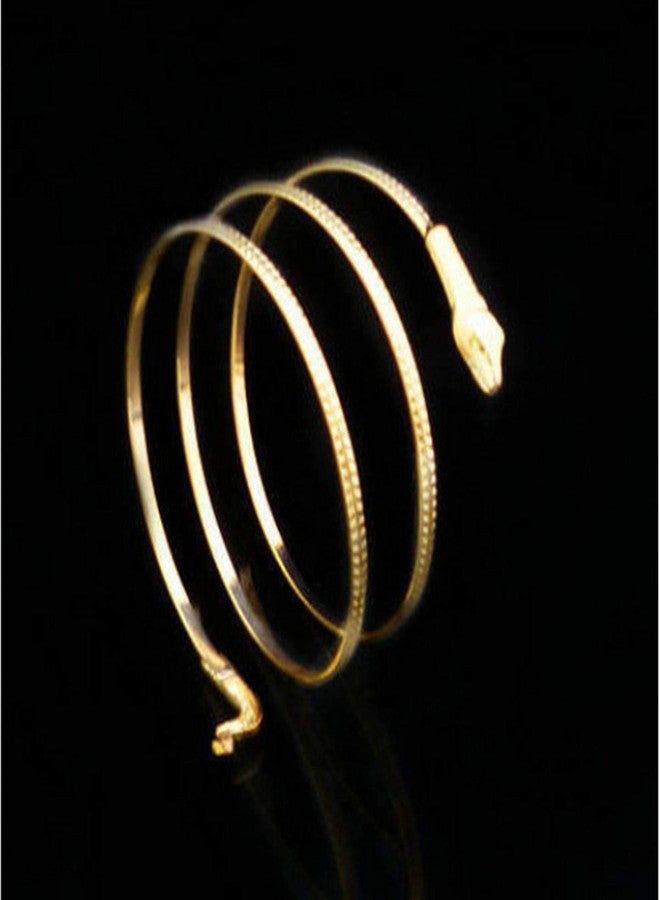 JinYu Metal Snake Armband Swirl Snake Spiral Upper Arm Cuff Armlet Bangle Bracelet Egyptian Costume Accessory for Women Gold - Image 2