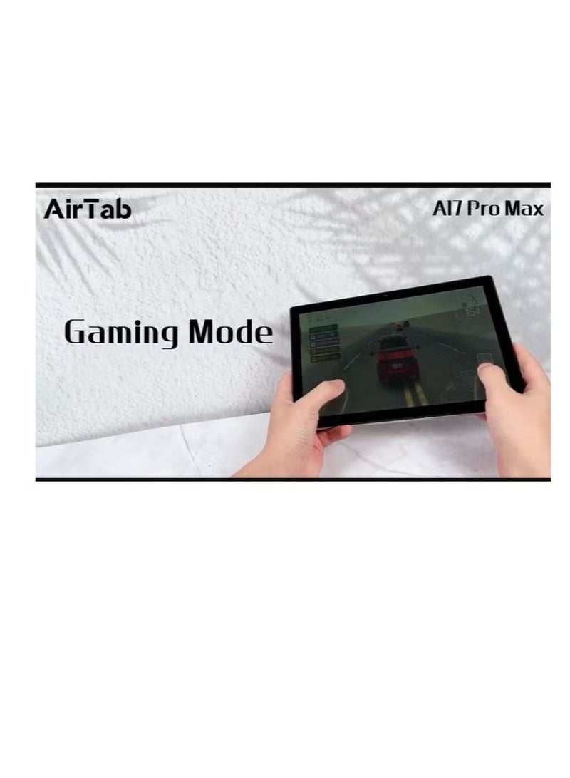 AirTab 10.1-Inch A17 PRO MAX Android 13 Smart Tablet | 1TB ROM + 16GB RAM | Dual SIM 4G LTE + Wi-Fi Connectivity | Quad-Core High-Speed Processor | Full HD Display | Silver Tablet PC with Stylus Touch Pen & Detachable Keyboard | Ideal for Work, Study & Gaming - Image 4
