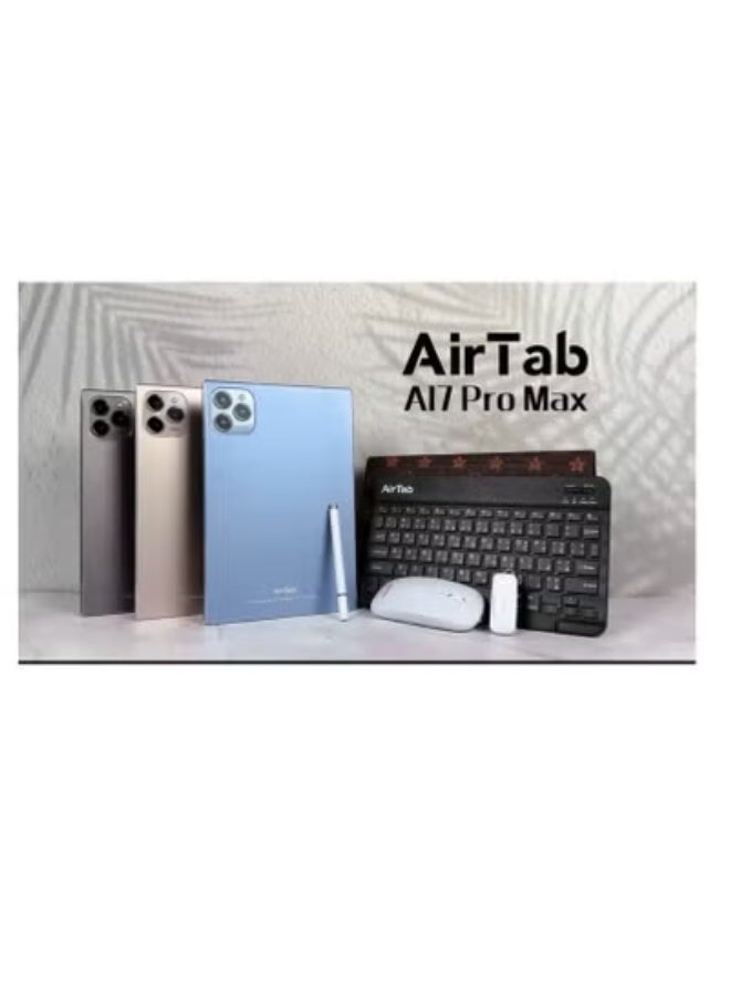 AirTab 10.1-Inch A17 PRO MAX Android 13 Smart Tablet | 1TB ROM + 16GB RAM | Dual SIM 4G LTE + Wi-Fi Connectivity | Quad-Core High-Speed Processor | Full HD Display | Silver Tablet PC with Stylus Touch Pen & Detachable Keyboard | Ideal for Work, Study & Gaming - Image 5