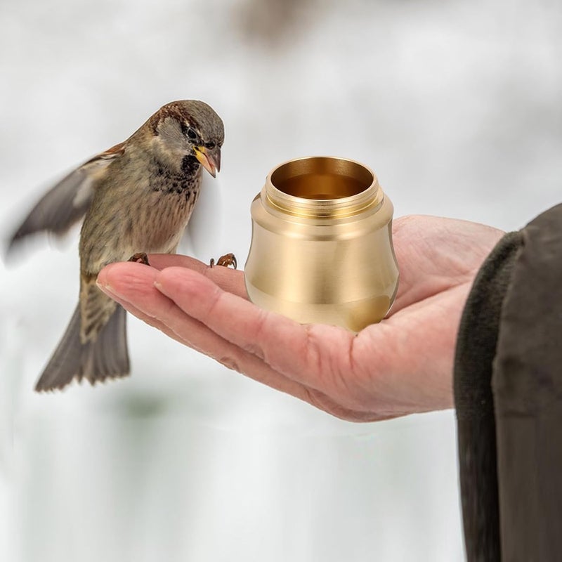 GANAZONO Bird Training Food Jar with Copper Material Vertical Bird Feeder Container for Parakeets Budgerigars Cockatiels for Cage Feeding and Training - Image 4