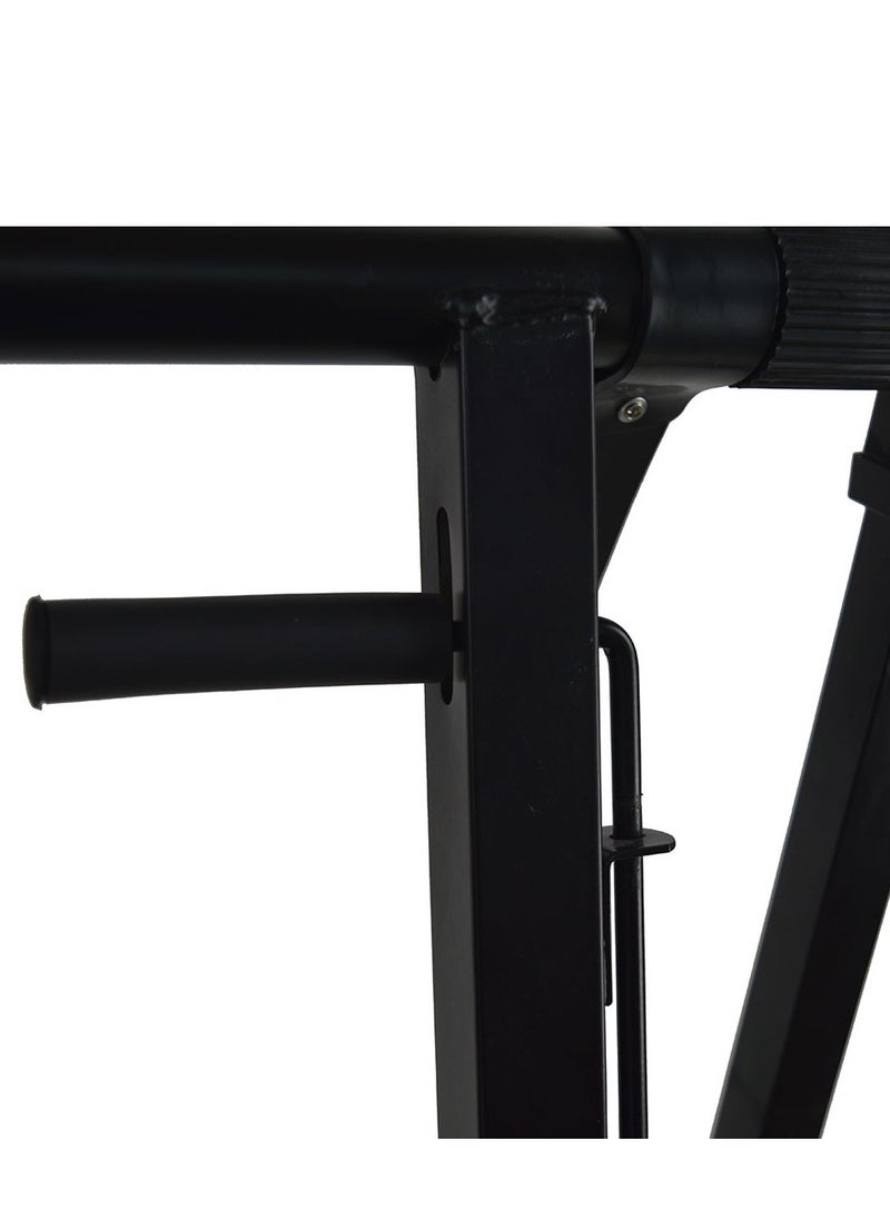 Mike Music - Double Tier Braced Keyboard Stand X-Style Two/2 Tier Piano Stand, 2 Tier Piano Stand,Heavy-Duty Quick Adjustable, Integrated No Installation Required - Image 1