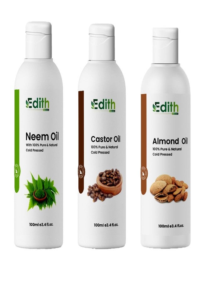 EDITH زيت إديث ناتشورالز للشعر والبشرة بزيت الخروع واللوز والنيم - تغذية طبيعية لشعر صحي وبشرة متألقة - Image 1