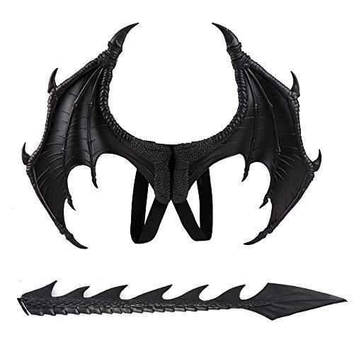 Himine Dragon Wings Props Cosplay Wing With Tail (Black) - Image 5