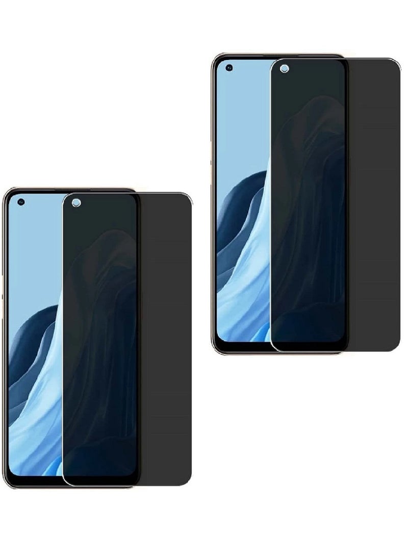 we3 2 Piece Tempered Glass Screen Protector Anti-Spy Privacy Designed For Oppo A76 Full Screen Coverage And Bubble Free - Image 1