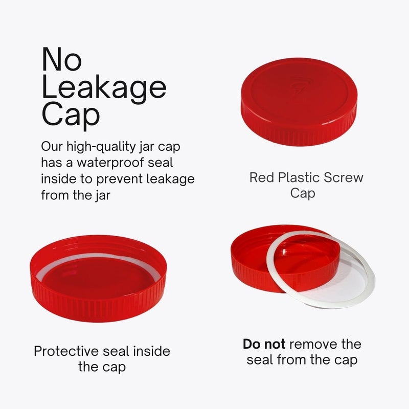 Home Stuffs AirTight LeakProof Plastic Red Lid 2 kg Glass Jar Container Kitchen jar set Store in Pickle Grains Daal DryFruits MultiGrain Atta Snacks Storage ContainerSquarepack of 2 - Image 5