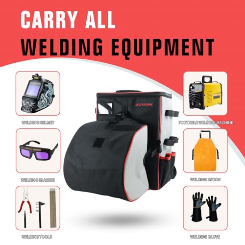 TRQWH Welding Backpack for Men Waterproof Reinforced Bottom Large Capacity Extreme Gear Pack with Helmet Catch Multipurpose Welding Tools Backpack - Image 2