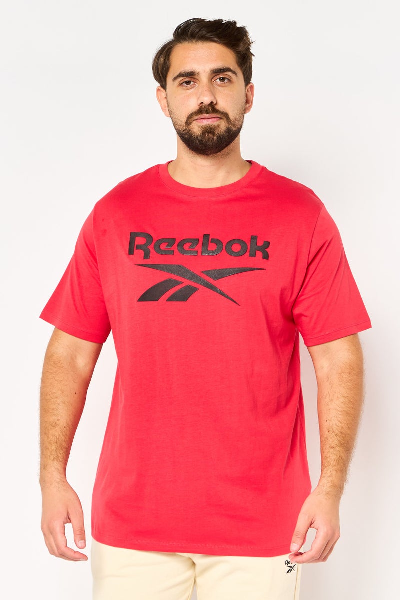 Reebok Men Sportswear Fit Short Sleeve Outdoor T-Shirt, Red - Image 1