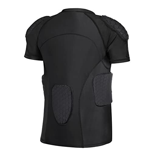 TUOYR قميص كرة القدم padded للرجال مع واقي للصدر و rib للعب كرة القدم والبيسبول والكرة اللينة والرجبي - Image 2