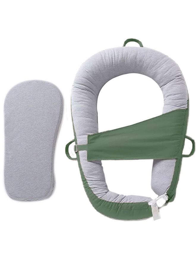 MARGOUN وسادة سرير للأطفال حديثي الولادة غير محددة الجنس مع حزام باللون الأخضر - Image 3