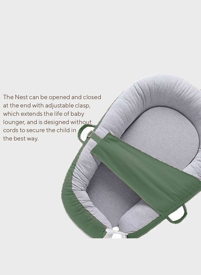 MARGOUN وسادة سرير للأطفال حديثي الولادة غير محددة الجنس مع حزام باللون الأخضر - Image 2