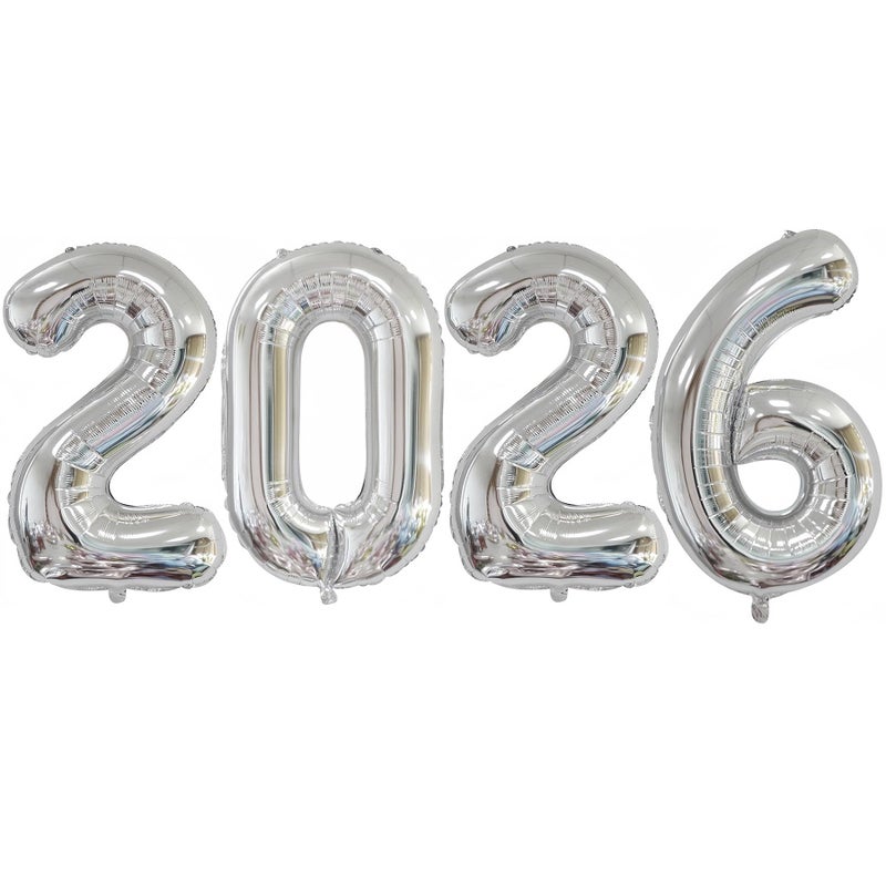 BBPOOL Silver 2026 Balloons 40 Inch 2026 Number Balloon Foil New Year Balloon Numbers for New Years Eve Party Graduation Party Decoration - Image 3