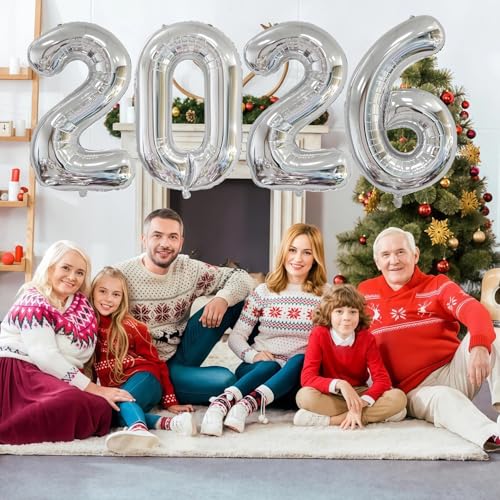 BBPOOL Silver 2026 Balloons 40 Inch 2026 Number Balloon Foil New Year Balloon Numbers for New Years Eve Party Graduation Party Decoration - Image 5