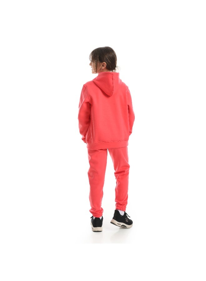 Caesar Girls' winter Melton tracksuit with linear designs - Image 4