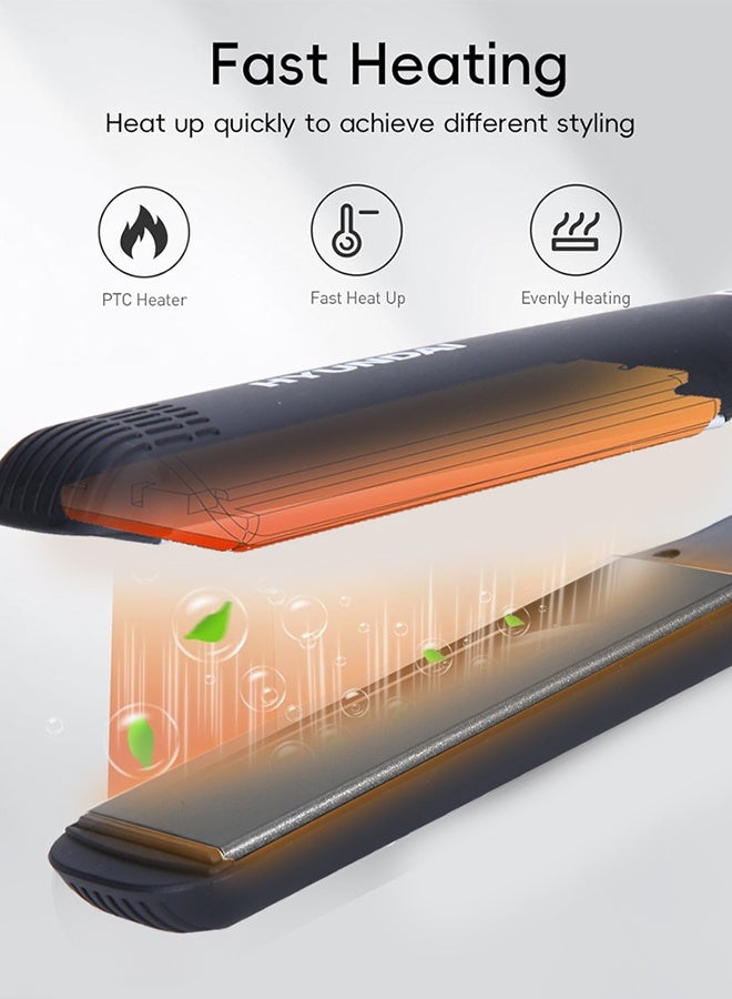 HYUNDAI Professional 2-in-1 Hair Straightener and Curler, Ceramic Flat Iron with Adjustable Temperature 140-230°C, Fast Heating, Portable for Travel, Frizz Control & Negative Ion Technology for Shiny Hair - Image 5