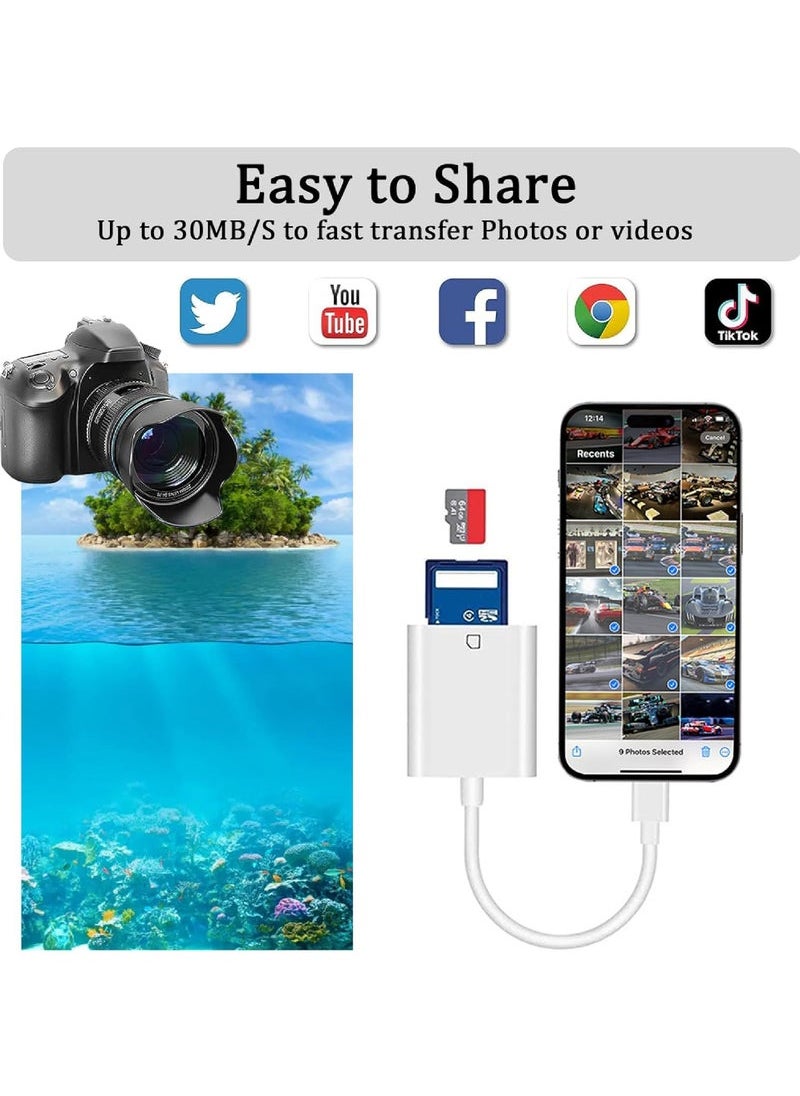Captaintech Apple MFi Certified Lightning to SD Card Reader – Plug & Play Camera Adapter for iPhone & iPad (14/13/12/11/XS/XR/X/8/7) – Trail Camera Viewer & Memory Card Reader  - Image 2