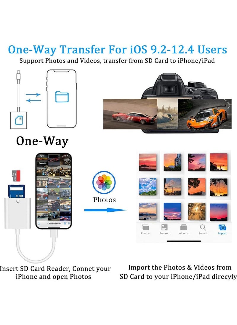 Captaintech Apple MFi Certified Lightning to SD Card Reader – Plug & Play Camera Adapter for iPhone & iPad (14/13/12/11/XS/XR/X/8/7) – Trail Camera Viewer & Memory Card Reader  - Image 4