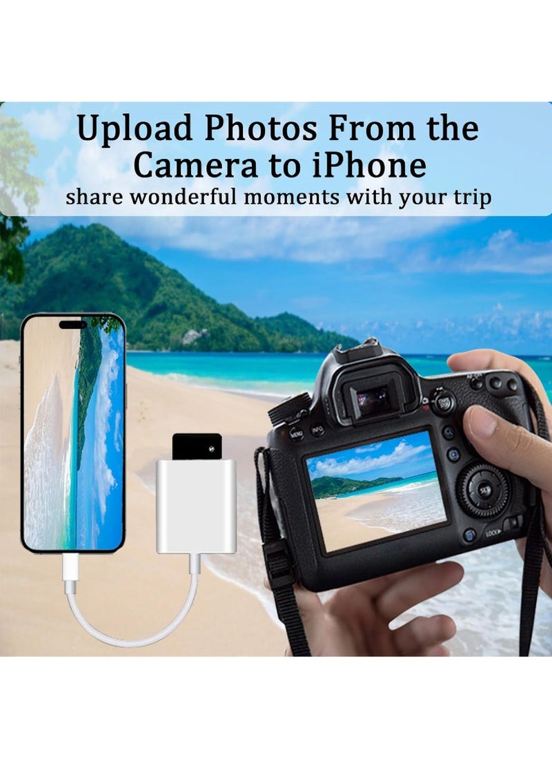 Apple MFi Certified Lightning to SD Card Reader – Plug & Play Camera Adapter for iPhone & iPad (14/13/12/11/XS/XR/X/8/7) – Trail Camera Viewer & Memory Card Reader