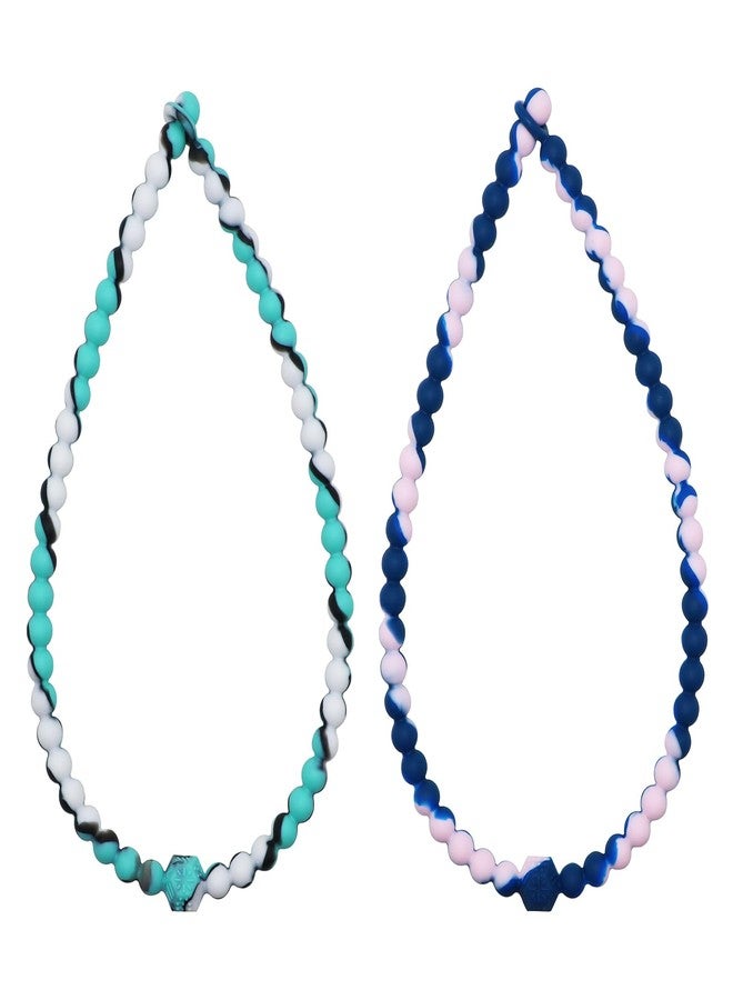 LeeYean Chew Necklaces for Sensory Kids, 2 Pack Chewy Necklace Sensory to Reduces Anxiety and Stress, Integrated Safety Design Teething Necklace for Baby, BPA Free - Image 1