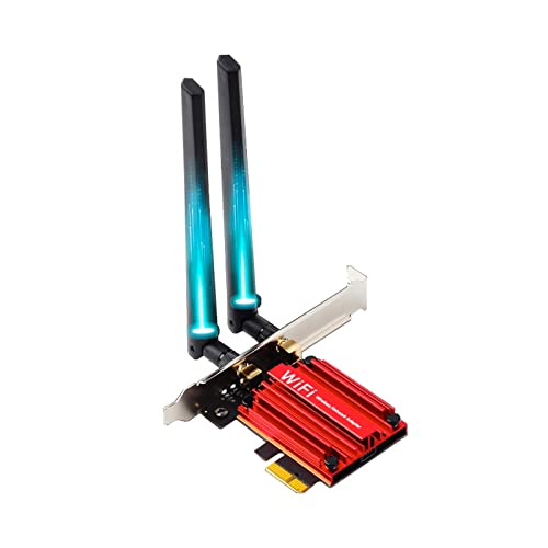 OKN WiFi 6E AX210 WiFi Card，PCIe WiFi Wireless Network Card with Bluetooth 5.3，AX5400 Tri-Band PC Wireless Card，Supports OFDMA & MU-MIMO, Ultra-Low Latency, WPA3, Low-Profile Bracket, Windows 10/11 - Image 1