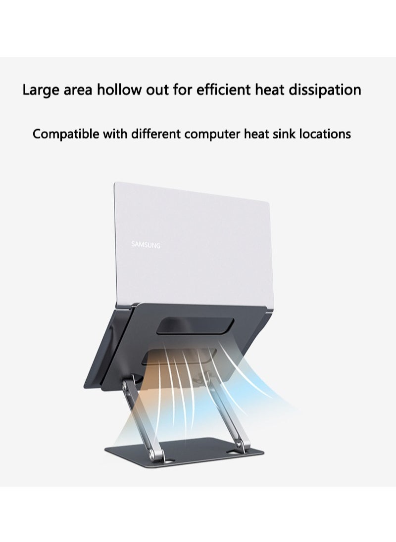 FlashHawk - Adjustable Laptop Stand, Aluminum, Ergonomic Foldable Computer Stand for MacBook/HP/Dell/Huawei under 17.3 inch, Sliver - Image 1
