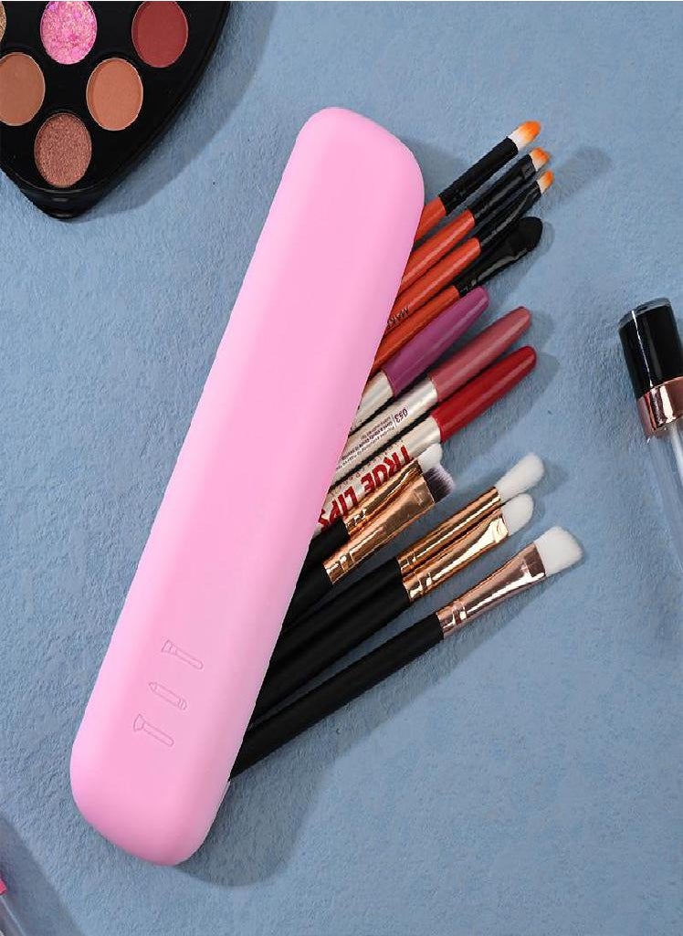 Eckek - Portable Eyebrow Pencil Case Silicone Magnetic Storage Bag Eyeshadow Brushes Simple Dustproof - Image 1