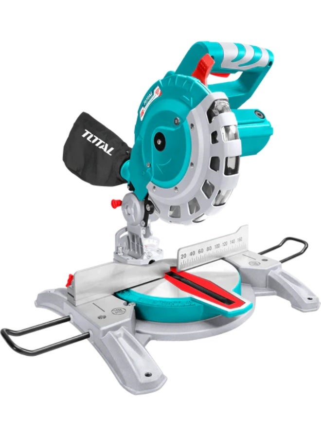 TOTAL 1400W Mitre Saw 210mm 8-1/4 Inch Wood Cutting Saw with 5000RPM, 45° Mitre & Bevel Cutting, TCT Blade Included - Image 1