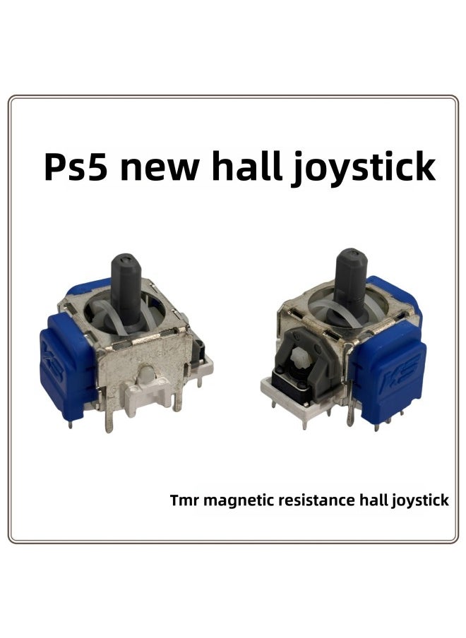 Generic Silver Control TMR Reluctance Rocker PS5 Handle Hall Electromagnetic Rocker High Precision PS5 To Solve Drift Low Power Consumption-Product Color:Ps5 Silver Controlled Tmr Hall Joystick 2 Pieces + Hat  - Image 2