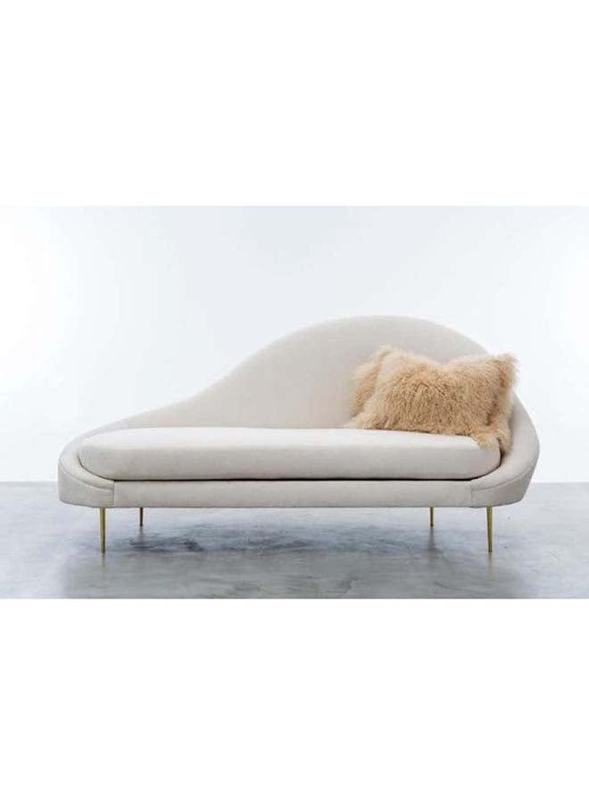 2-Seater Velvet Sofa in Delicate Beige By Alhome 220x85 cm