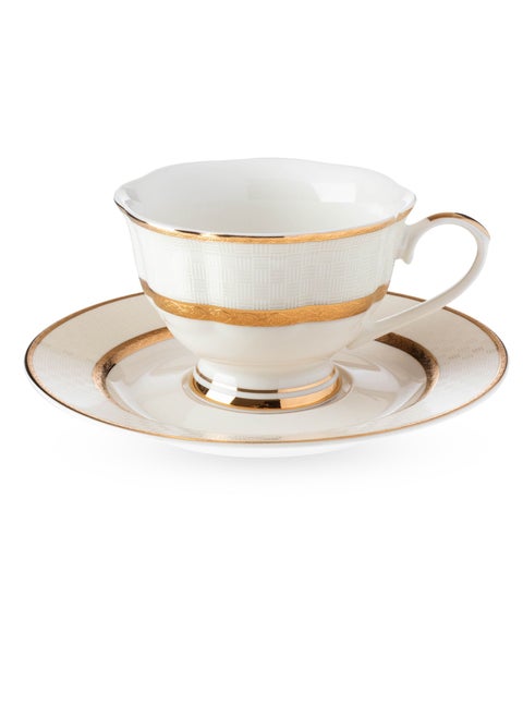 Tea Cup And Saucer Set Shiny Gold