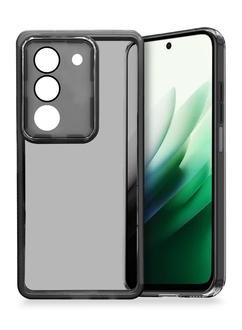 Wtech Xiaomi Redmi 15 4G/5G 2025 Soft Transparent Camera Lens Protection TPU Silicone Ultra Thin Phone Stylish Electroplated Camera Border Back Case Cover - Black - Image 1