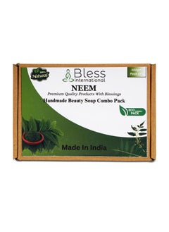 Bless InternationalVeganNaturalSoap HandmadeWithPremiumNeemEssentialOil ColdPressedEcoFriendlyCrueltyFreeFaceAndBodyMoisturizing TheBestGiftForMenAndWomen 45Oz4BarsPack