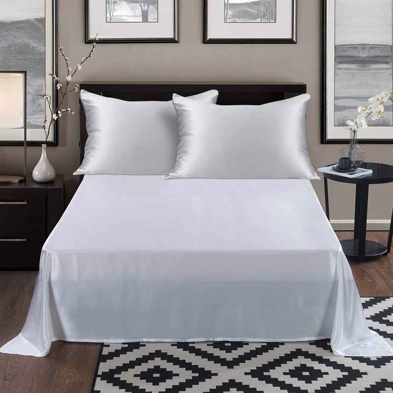 ALASKA BEAR 100% Pure Mulberry Silk Pillowcase for Curly Hair Wife Women Mother Her Grandma Pillow Slip Machine Washable King (1pc  Silver) - Image 5