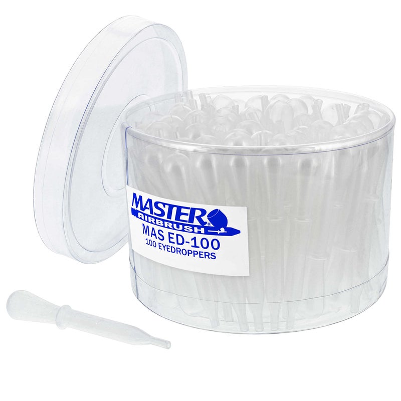Master Airbrush® Brand 100 Pipette Eyedroppers for Liquid Transfer and Airbrush Paint - Image 1