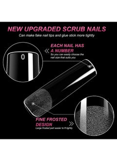 AORAEM Aoream Long Square Nail Tips 240Pcs Clear Soft Gel False Nails Half Matte Full Cover Press On Nails 12 Sizes Coffin Nail Tips For Acrylic Nails Professional Salon For Home Diy  - Image 4