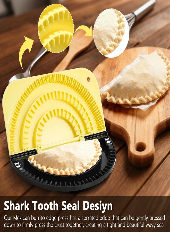 Amader 3-in-1 Tortilla Sealer, Quesadilla Maker for 4"+6"+8"Wraps Leak-proof Shark Tooth Design, Adjustable Tortilla for Burritos, Pancakes, Dumplings,Dishwasher Safe (Yellow) - Image 4